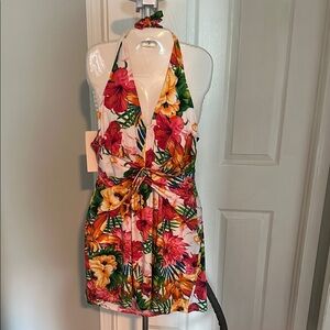 Boston Proper Floral Halter Dress size 10
